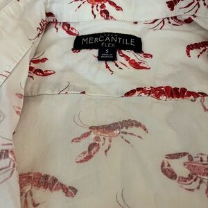 J. Crew Red and White Lobster Print Casual Button Down Shirt
